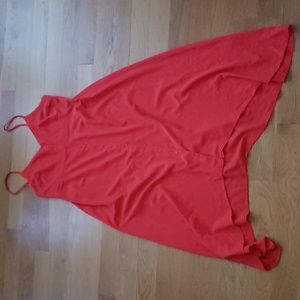 Asos shark bite hem dress coral women 8